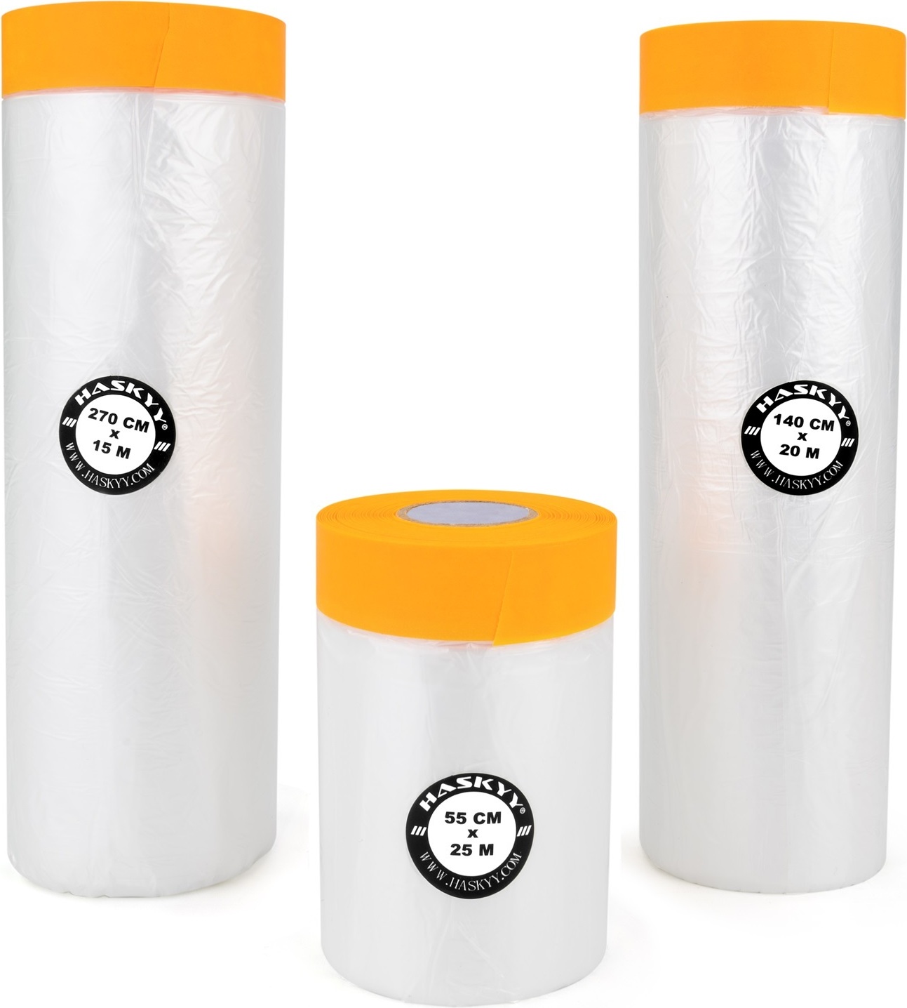 HASKYY Abdeckfolien-Set 82,25qm auf 3 gängigen Rollen