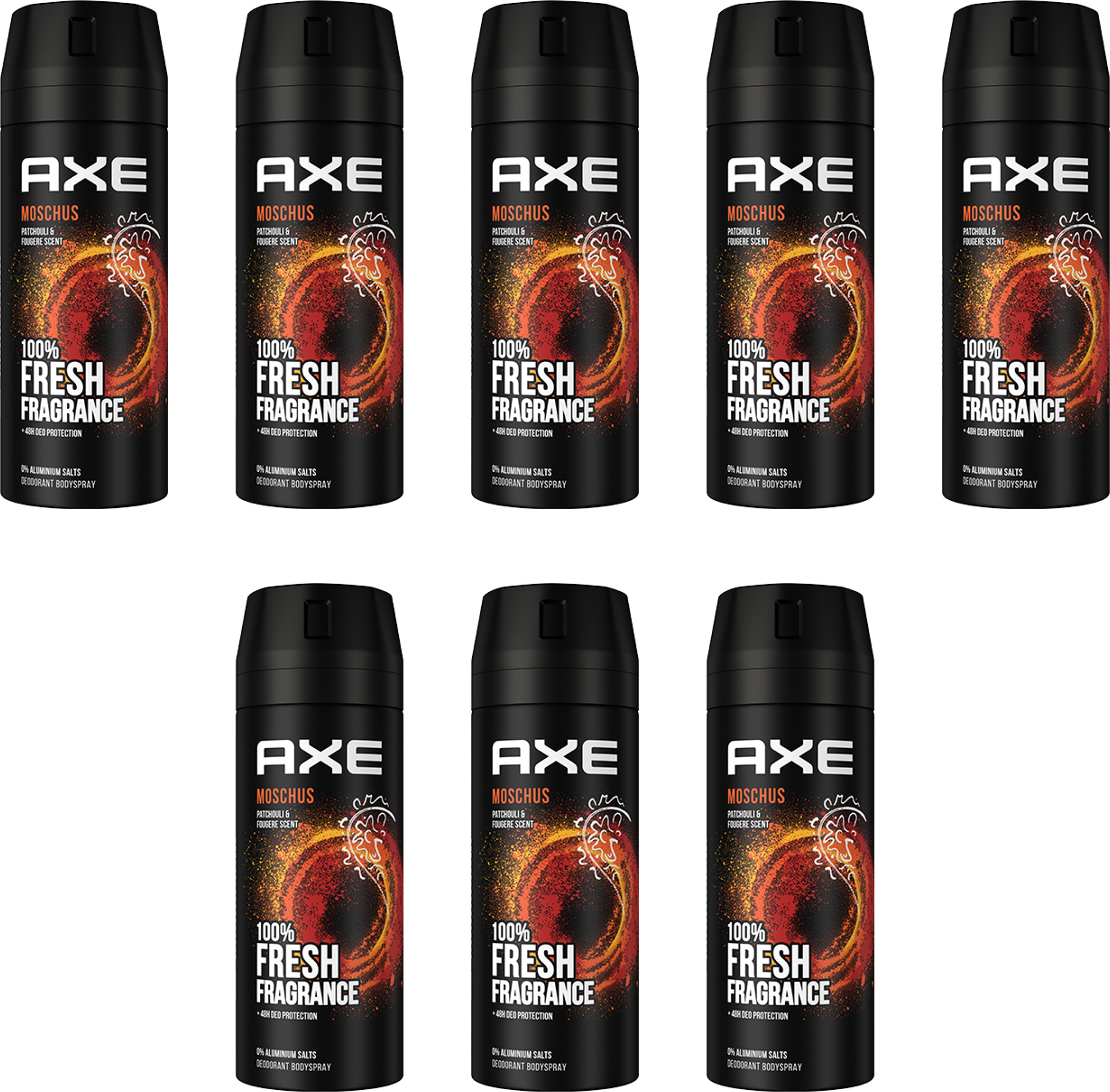 AXE Bodyspray Moschus Deo 8x 150ml Deospray Deodorant Männerdeo ohne Aluminium Herren Männer Men 8717163641064
