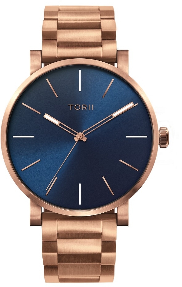 Herrenuhr TORII R45RB.NR klassisch in Marineblau, geeignet zum Schwimmen.