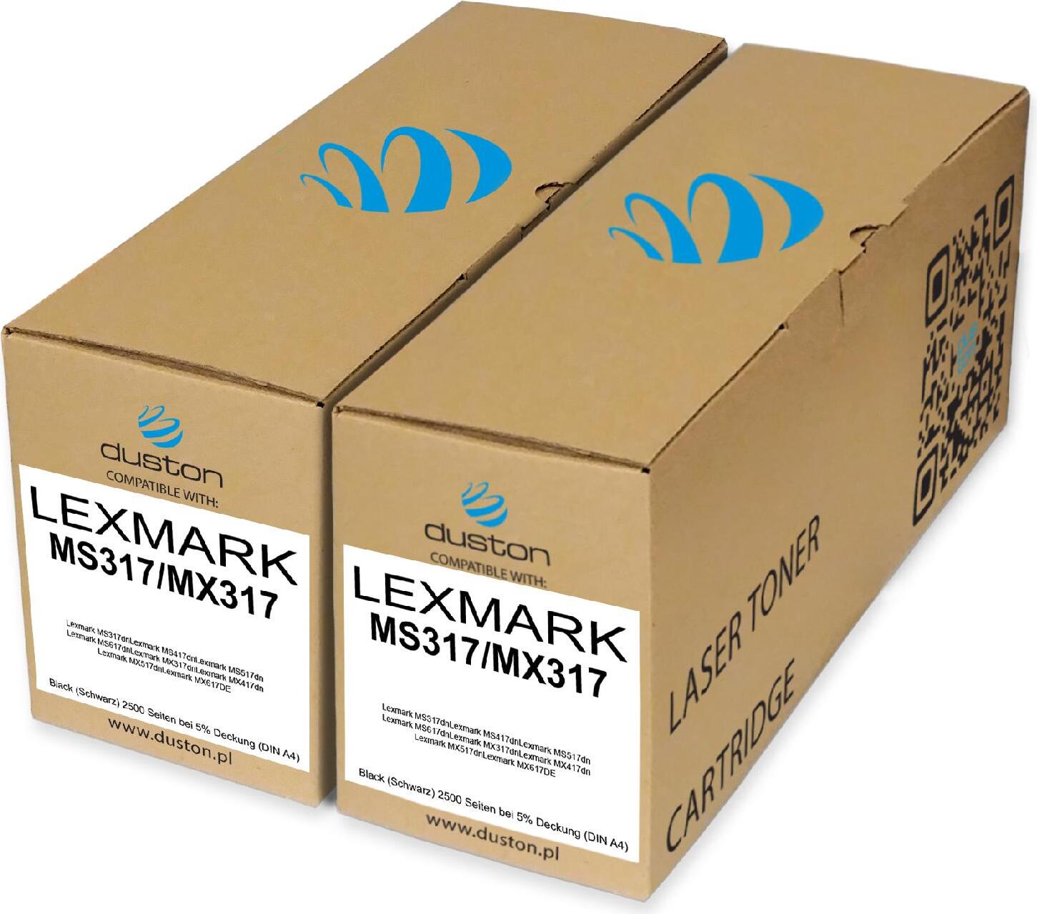 2x 51B2000 Tonerová kazeta do tlačiarne Toner čiernej farby kompatibilný s Lexmark MS317dn MS417dn MS517dn MS617dn MX317dn MX417dn MX517dn MX617DE