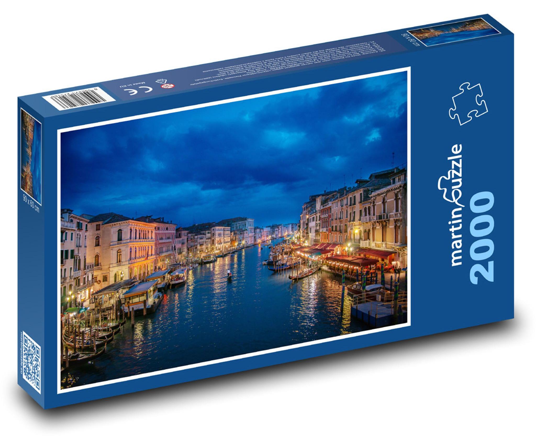 MCprint martinpuzzle - Puzzle 2000 Teile - Canal Grande - Wasserstraße, Abend