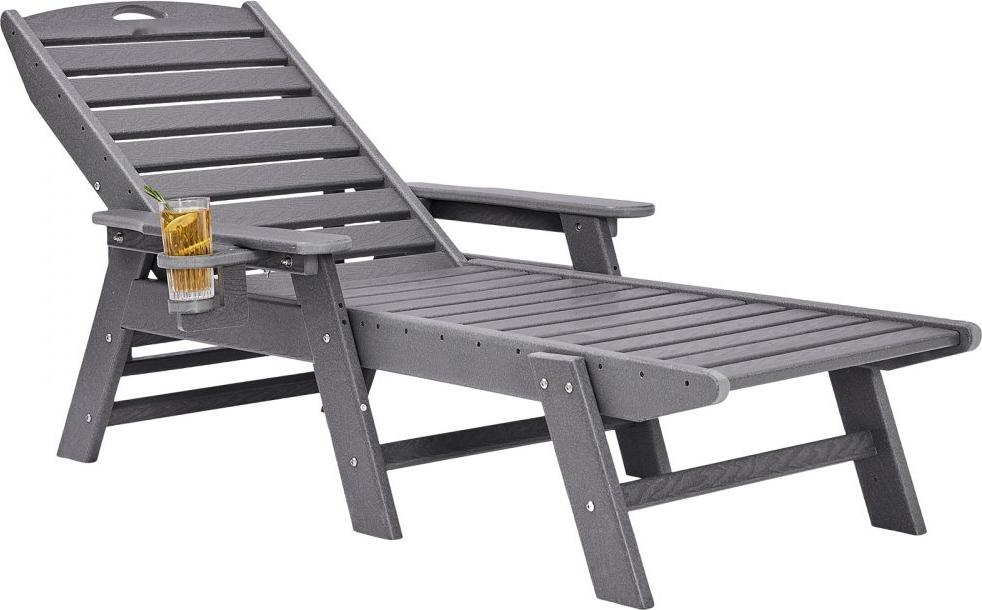 Záhradné lehátko Lehátko Plážové lehátko - Terasové lehátko na balkón - Robustné 181 kg - Sivá farba