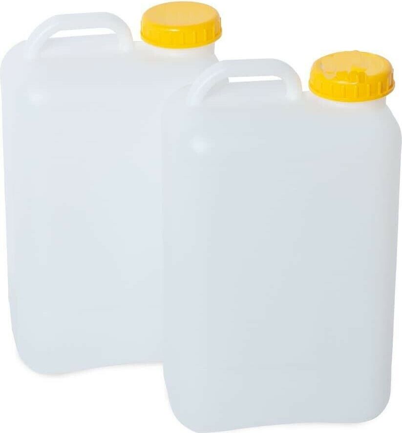 Ad Ideen 2 Stück Weithalskanister 19 Liter Din 96 Wasserkanister Kanister + Deckel womo