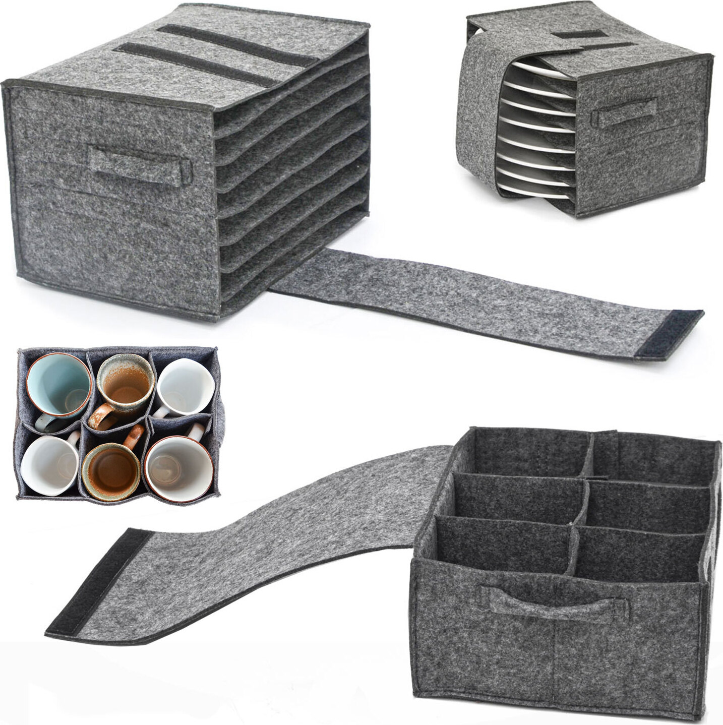 Lot De 2 Supports D'Assiettes En Bois,5 Fentes En Bambou