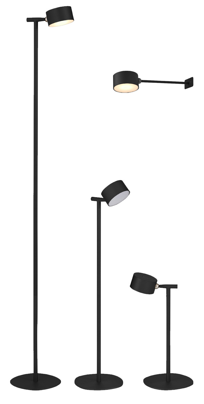 Northpoint 3 in 1 LED Akku Stehlampe dimmbar Wandleuchte Tischlampe schwarz