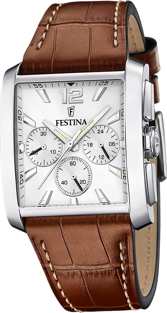 Festina pánske hodinky kožené hnedé Festina Timeless Chronograph náramkové hodinky D2UF20636/1