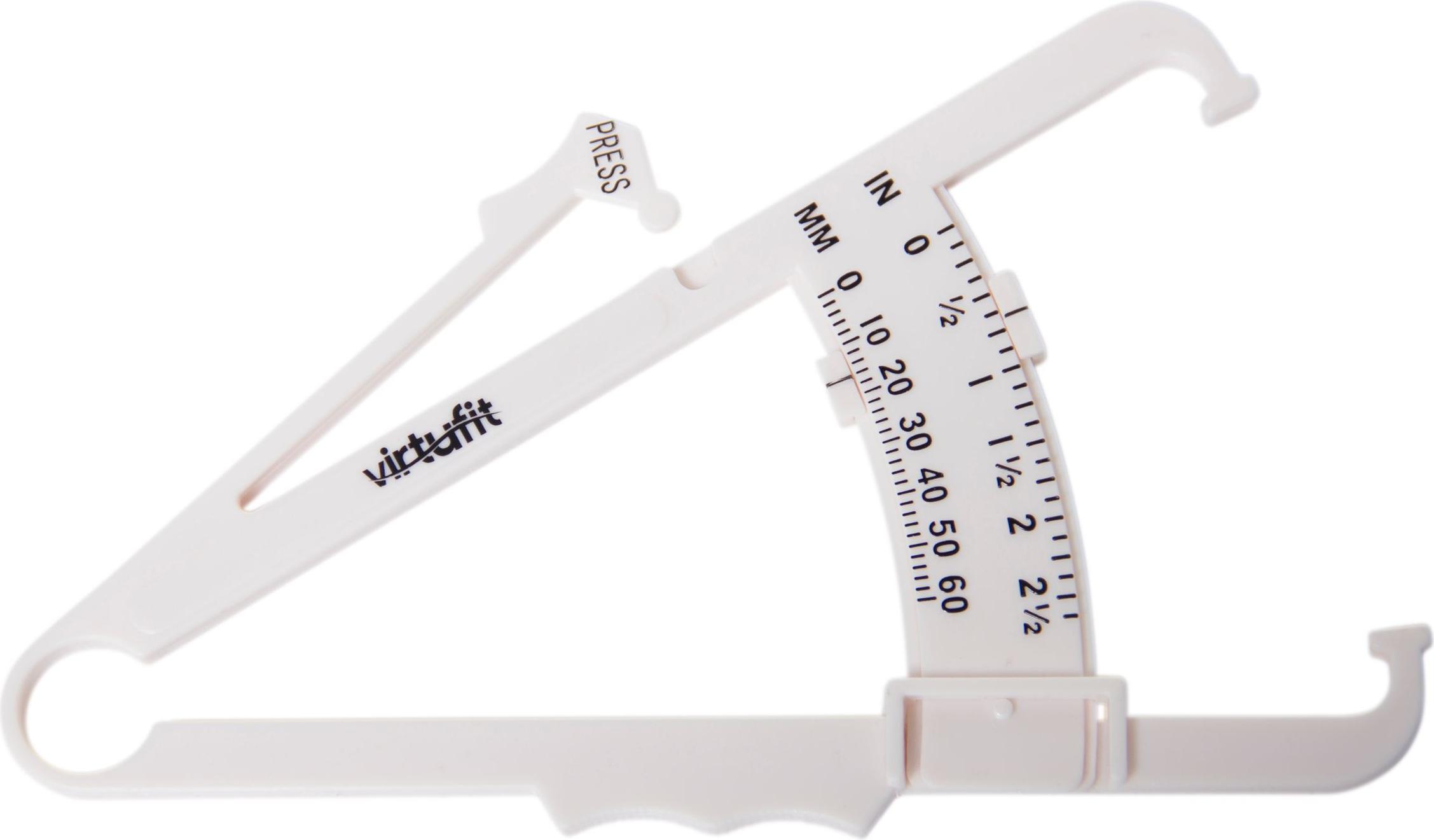 VirtuFit Hautfaltenmessgerät Körperfettmessung Fettanteil Messgerät Weiß VF04001