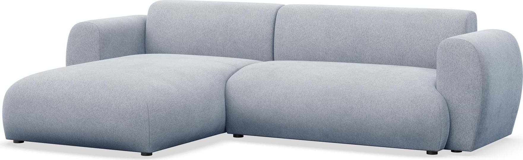 Selsey Emia – L-Form Ecksofa mit Schlaffunktion, Chenille-Stoff, links ausgerichtet, Hellblau