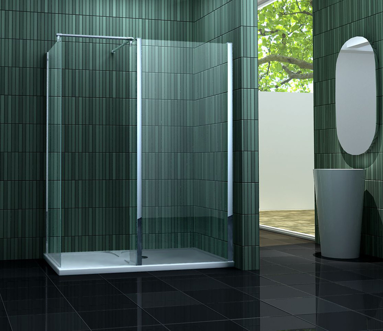 impex-bad_de Schneckendusche GRANEL 150 x 90 x 195 cm ohne Duschtasse 1011401181