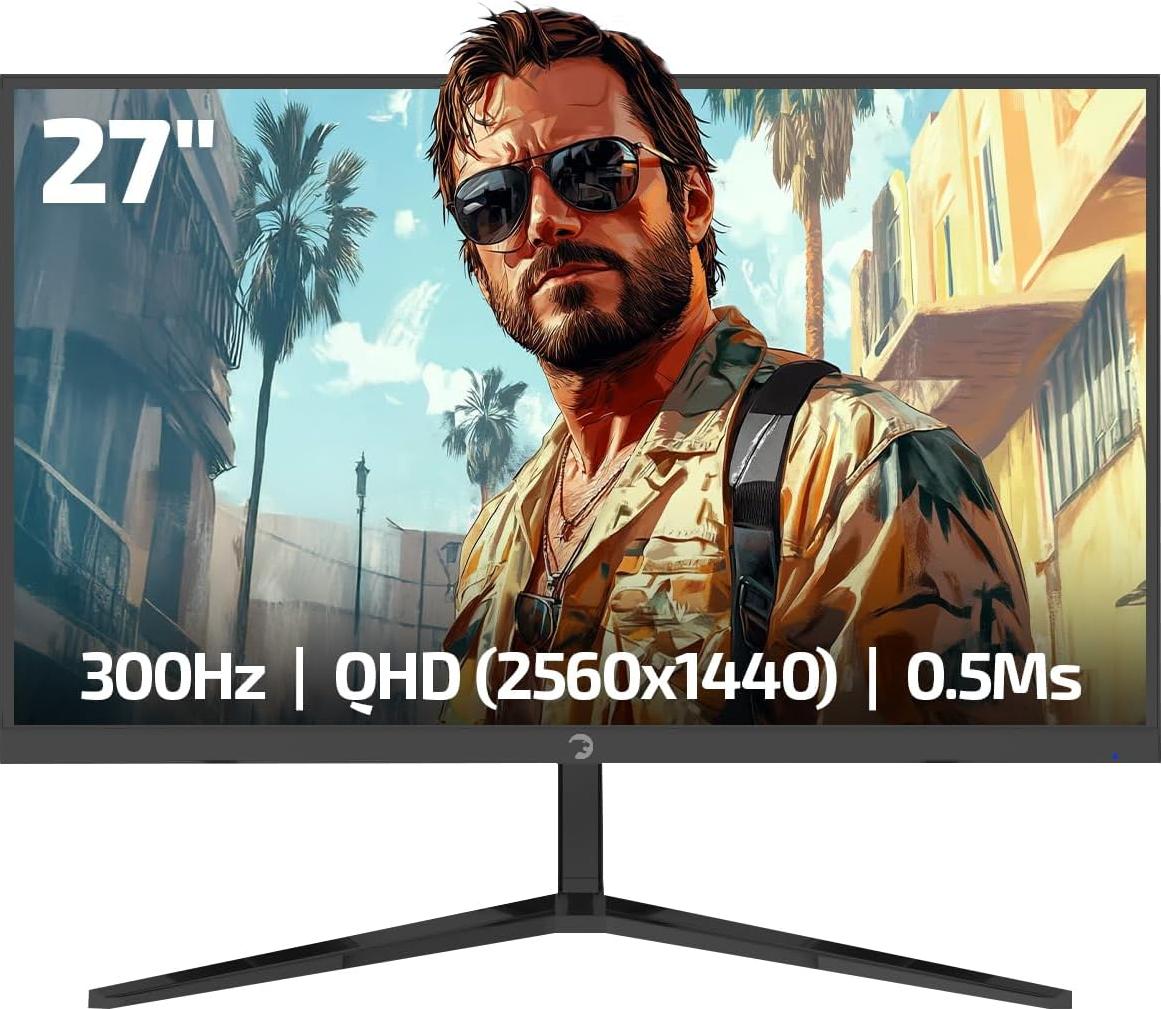 GAMEPOWER Q-MAX 27 Zoll Gaming Monitor QHD 2K 1440P 300Hz 0.5ms Fast IPS Pivot Rapid Q-Max
