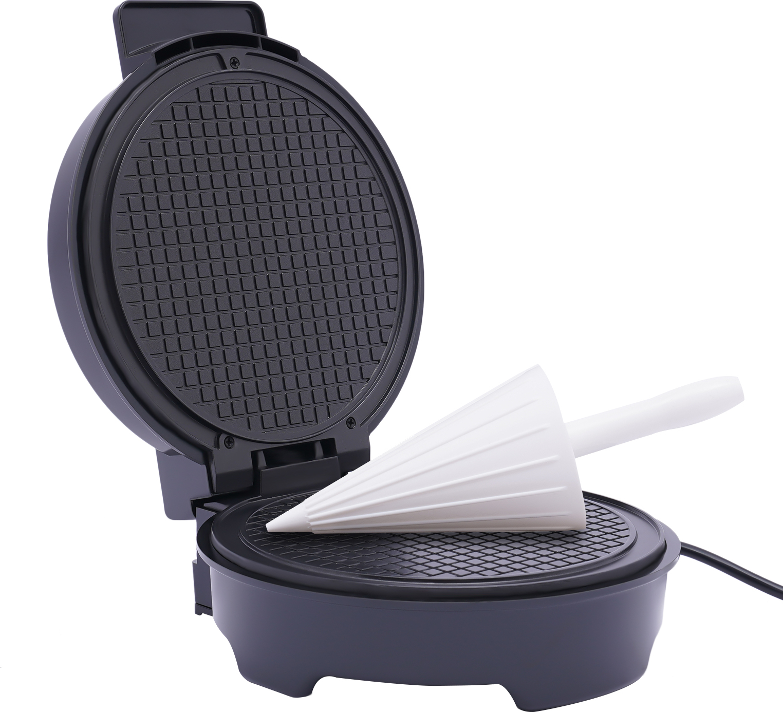 GreatDEshop2021 Waffeleisen Waffel Hörncheneisen Eiswaffel Hörnchenbäcker Waffelautomat Waffelhörnchen 1200W HG-HSYXF-6204-EU WN