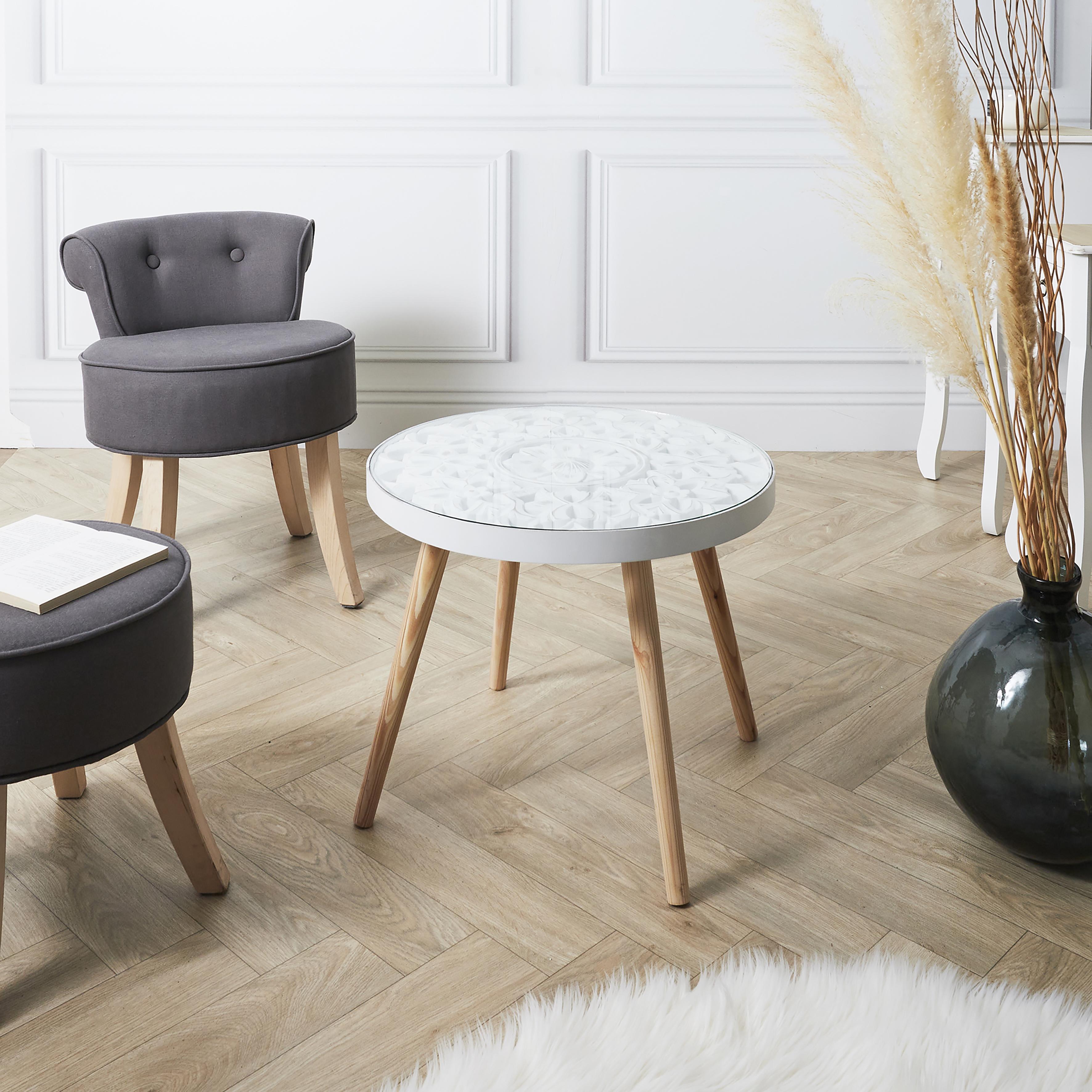 The Home Deco Factory Couchtisch Arabeskenplatte 50 cm