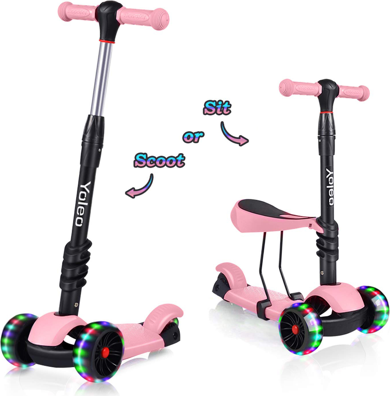 3-in-1 Kinder Roller Scooter Mit Abnehmbarem Sitz U Produktbild-Vorschau 3
