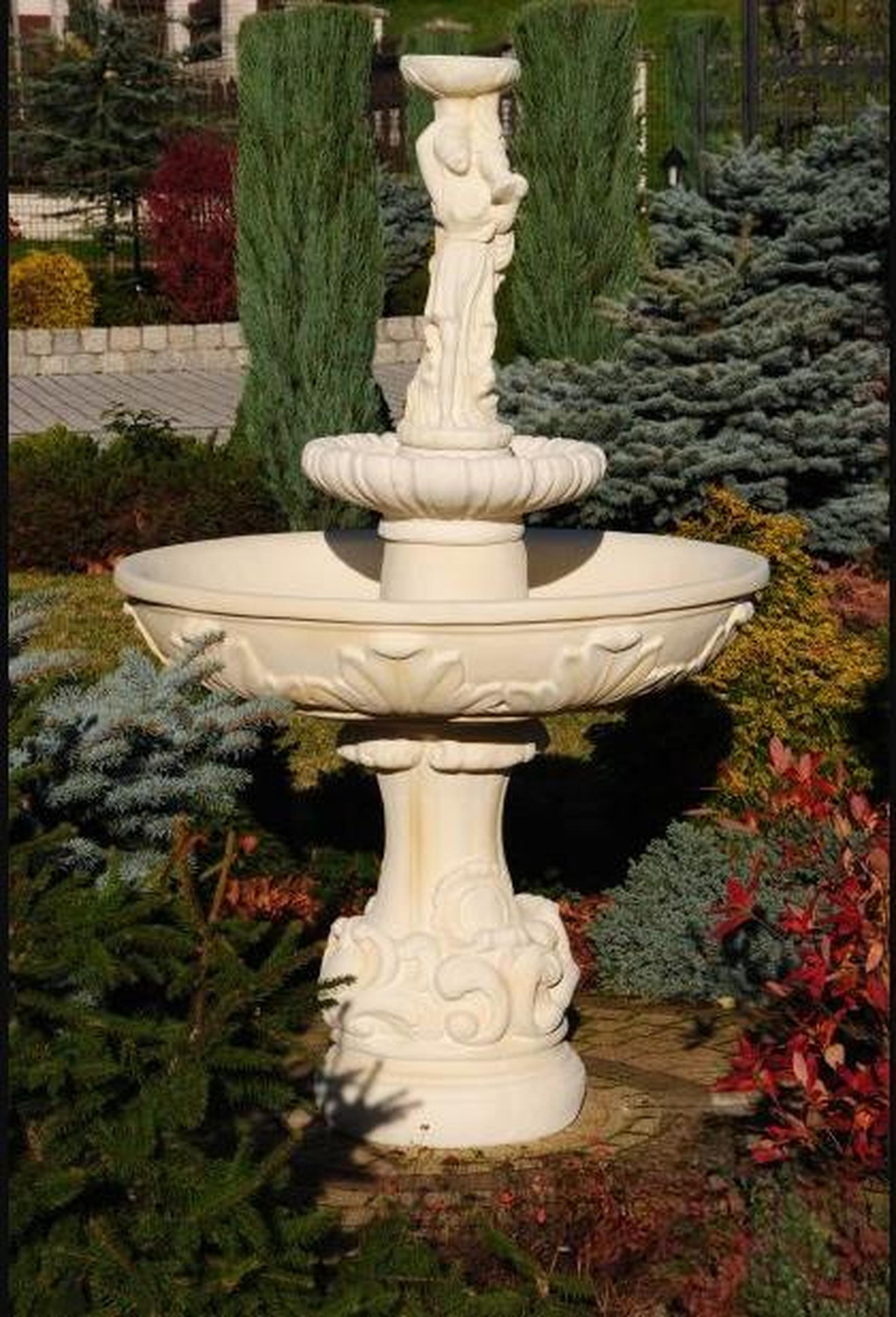 Springbrunnen Garten Teich Brunnen 165cm Steinbrunnen Gartenbrunnen Fontaine Neu