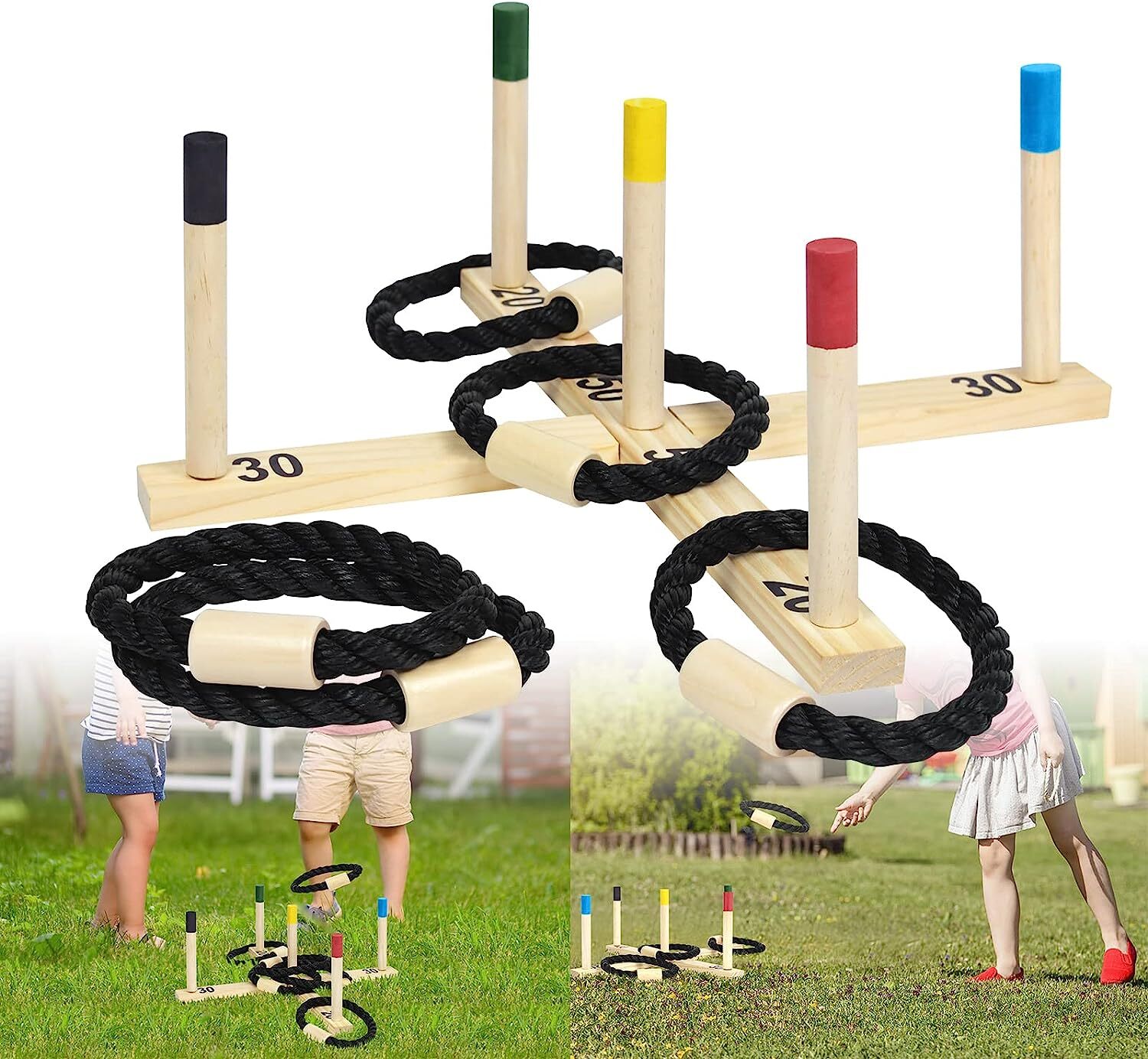 15-teiliges Ringwurfspiel – Plastikringe, Innendurchmesser 12 Cm, Bunt Gemischt Für Kinder & Partys