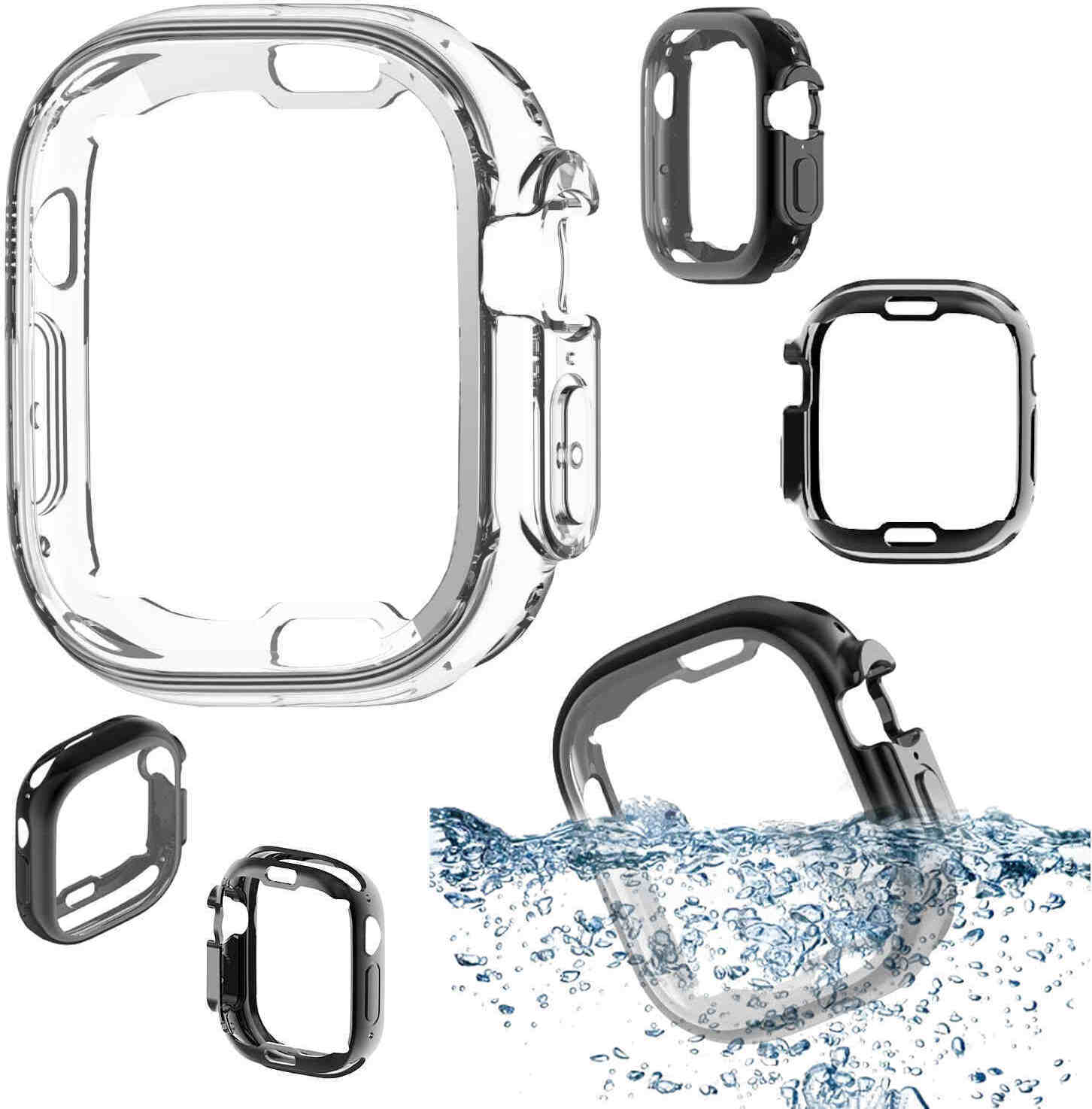 Pre Apple Watch Ultra 1 + 2 49 mm 2 v 1 Puzdro TPU Cover + PET fólia