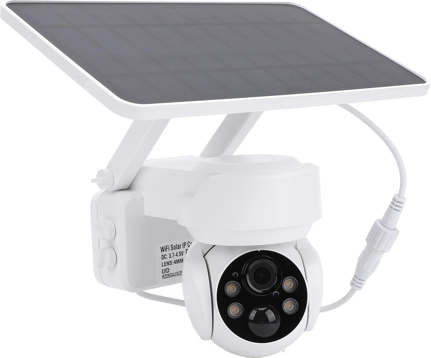 Bezdrôtové vonkajšie bezpečnostné kamery, 2 MP solárne kamery s 360�� pohľadom na zabezpečenie domácnosti, farebné nočné videnie, PIR senzor, APP alarm, SD/cloud úložisko, IP65