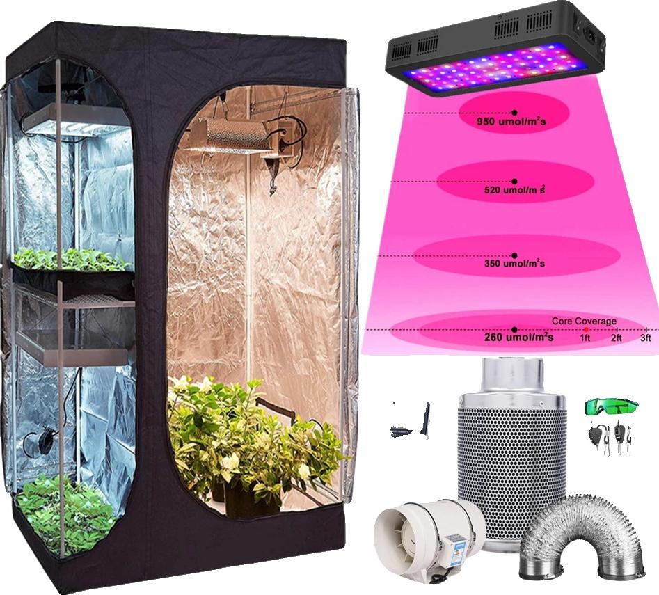 OEM Grow-Zelt-Set, Indoor-Wachstumsumgebung, komplettes Hydroponik-Set, 2in1, TS-600W Anzug 4031