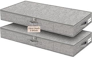 Akhan JUPELI 12cm Unterbettkommode,85x40x12 cm, Strukturverstärkung, Faltbare Aufbewahrungsbox aus Leinenstoff mit Deckel,für Kleidung, Decken, Bettzeug 174858388