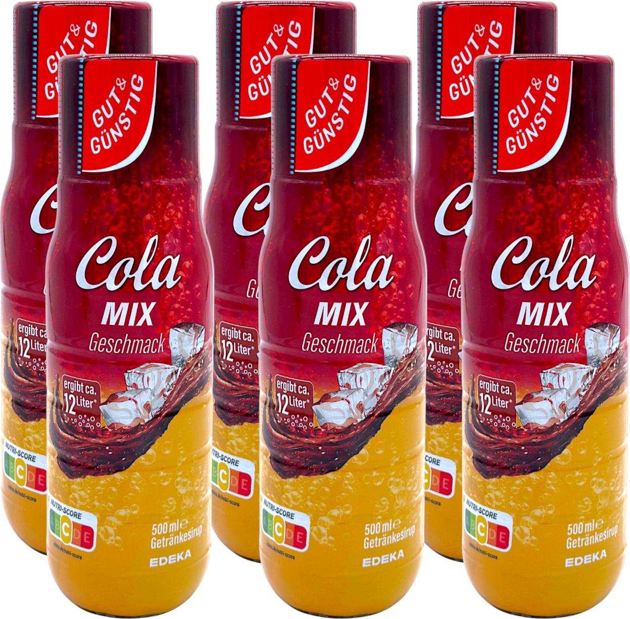 Gut & Günstig Gut & Sirup Cola Mix Getränkesirup 6er Pack (6x 500ml)