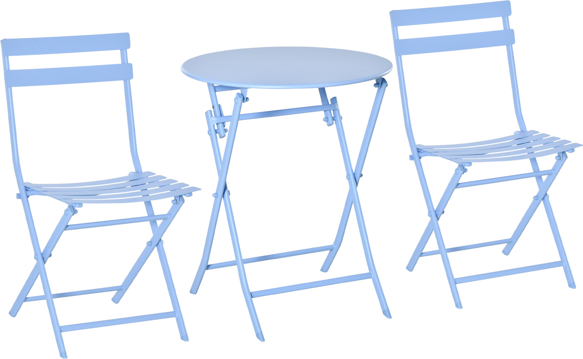 Outsunny 3-dielny bistro set balkónový nábytok set patio dvor záhrada vonkajšie svetlo modrá