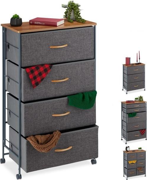 B2X Multifunktionale Kommode mit Rollen und funktionalem Layout, 58 cm breit, 8,5 cm hoch