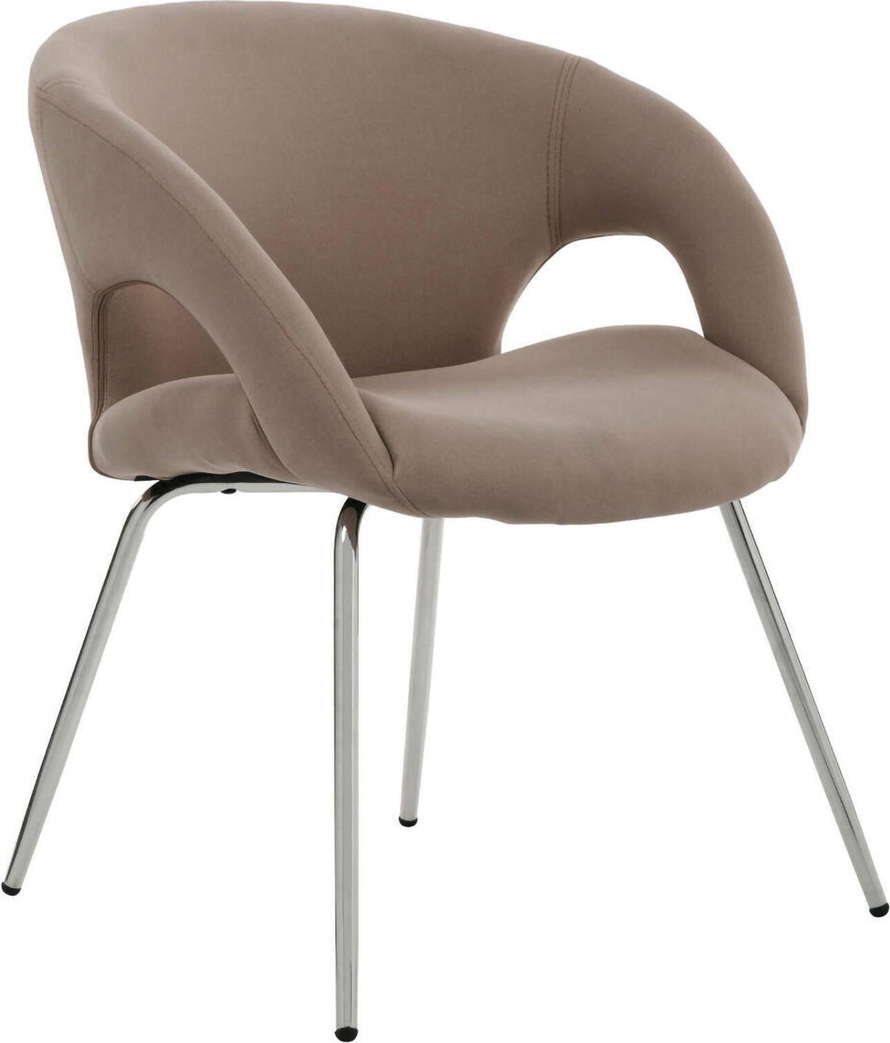 Dmora Bürostuhl Bathurst, Wartestuhl mit Armlehnen für Büro, Ergonomischer Wartestuhl, 58x59h72 cm, Braun