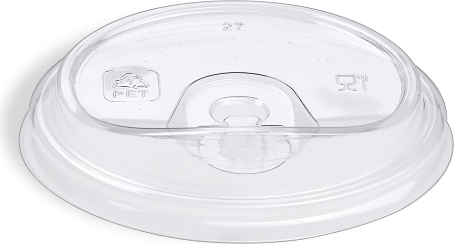 SWS 100 Deckel für Becher rPet Ø 90x22 mm transparent mit Trinköffnung 76282