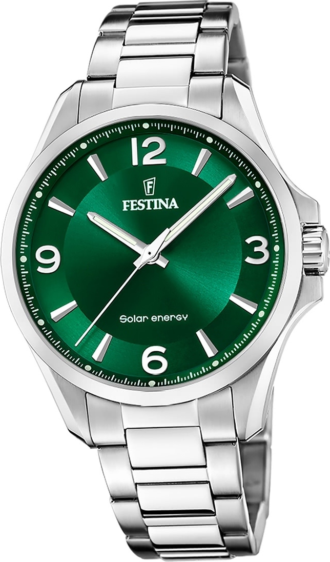 Festina pánske hodinky z ušľachtilej ocele strieborné Festina Solar Energy solárne hodinky D2UF20656/3