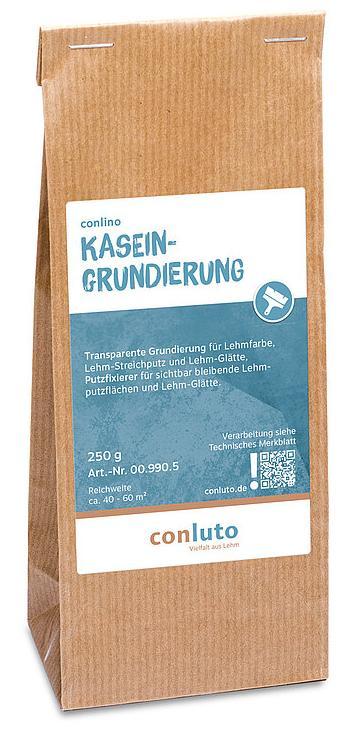 conluto Vielfalt aus Lehm Conluto Kaseingrundierung farblos transparente Grundierung 250 g - hoch diffusionsoffene Haftbrücke für Lehmfarbe, Lehm-Streichputz und Lehm- Glätte 00.990.5