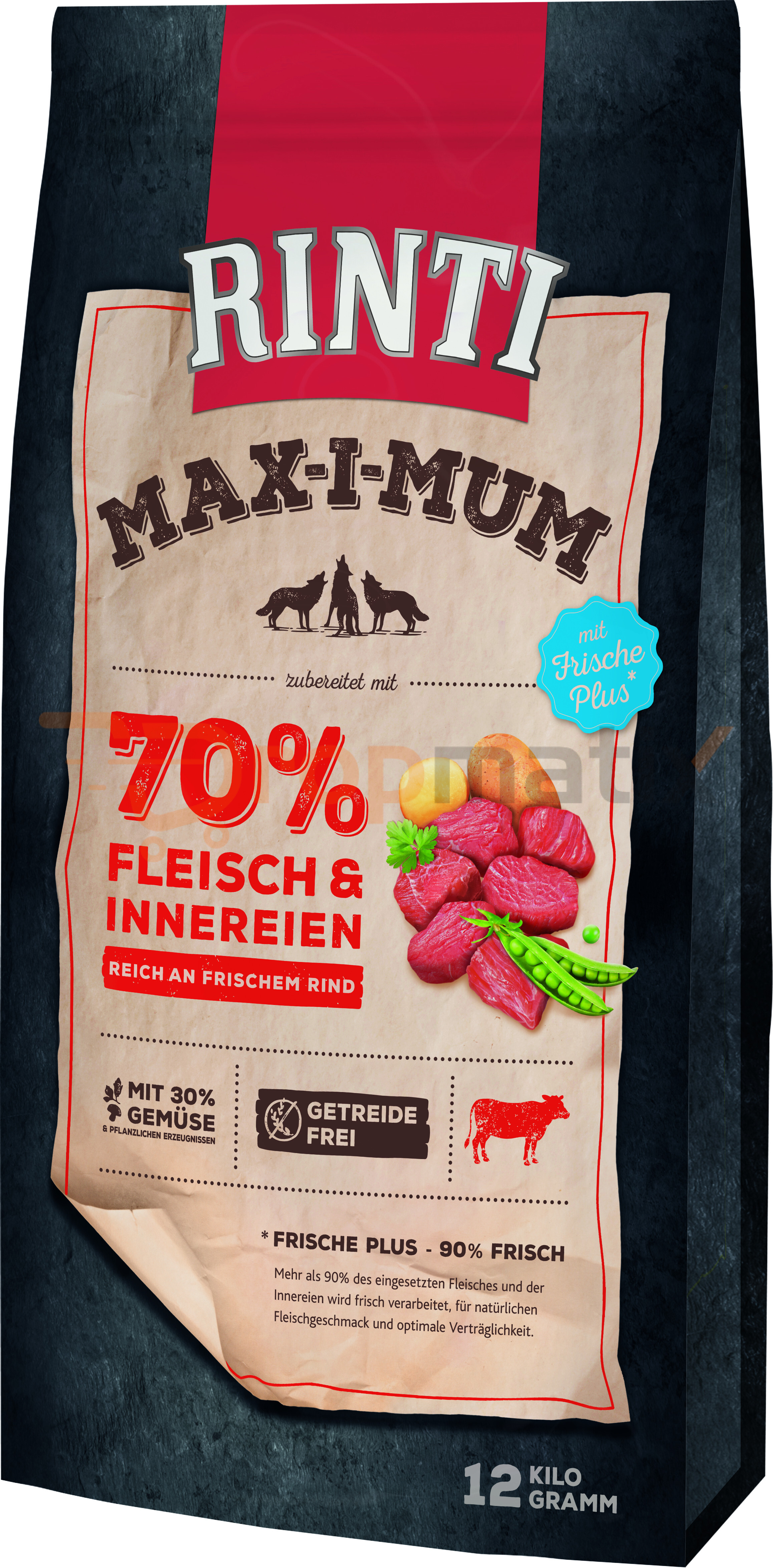 RINTI MAX-I-MUM Rind Hunde Hundetrockenfutter 12kg 6730293