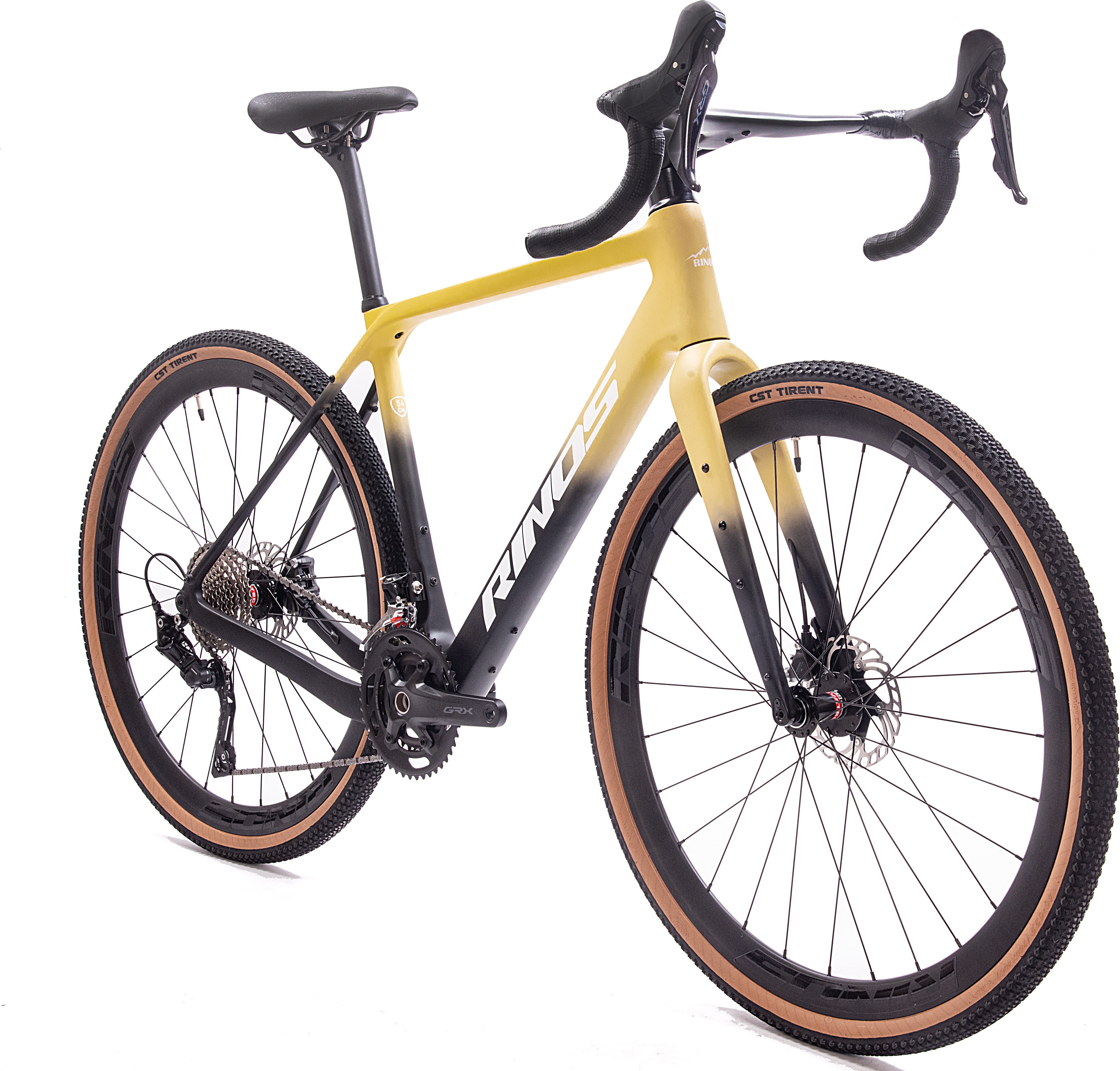 RINOS Carbon Gravel Bike Sandman 4.0 Shimano GRX400 Schwarz/Gelb M (54 cm) RINOS24GRX400BY54