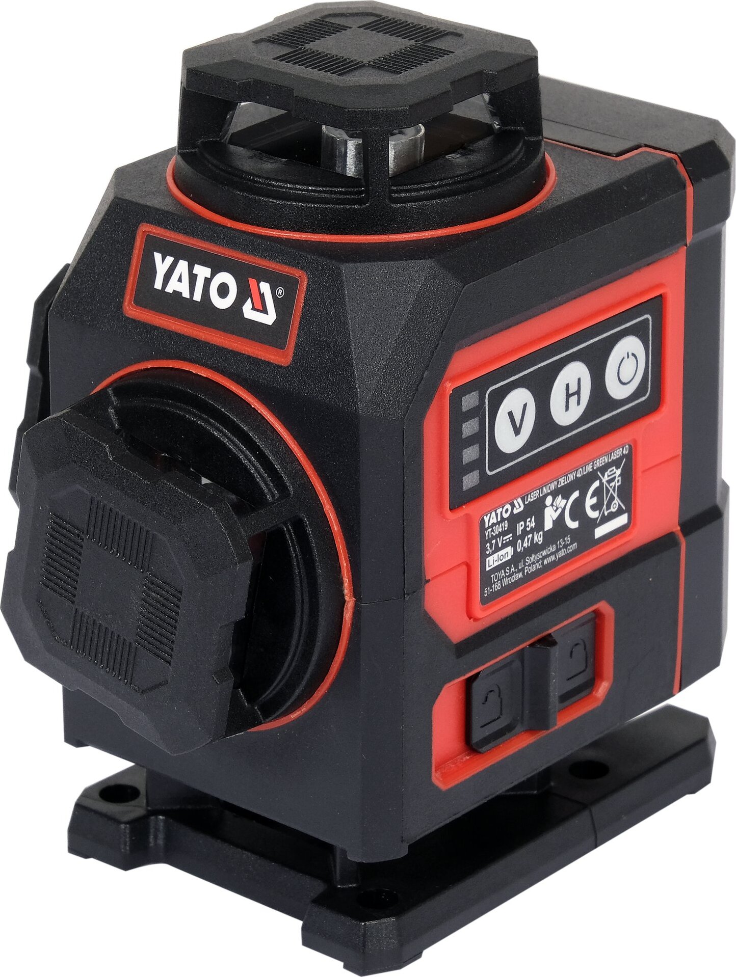 YATO 4D-Kreuzlinienlaser mit 16 Linien 360° grün bis 30 m, mit Halterung TRI-YT-30419