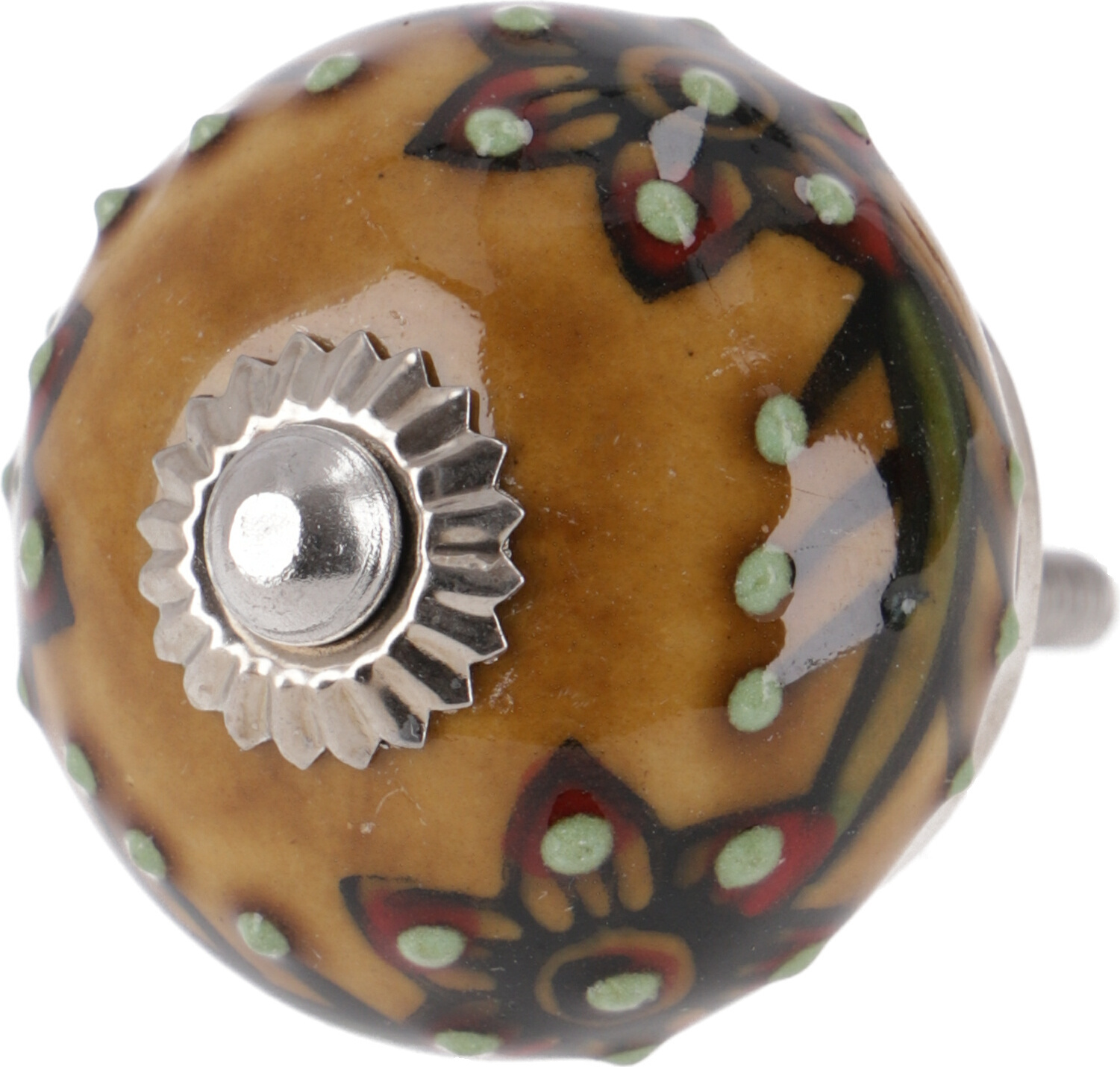Guru-Shop Keramik Möbelknopf, Möbelknauf Möbelgriff, Schranktürknöpfe, Möbelknöpfe, Schubladengriff - Modell 34, Braun, 4*4*4 cm, Möbelknöpfe 20073