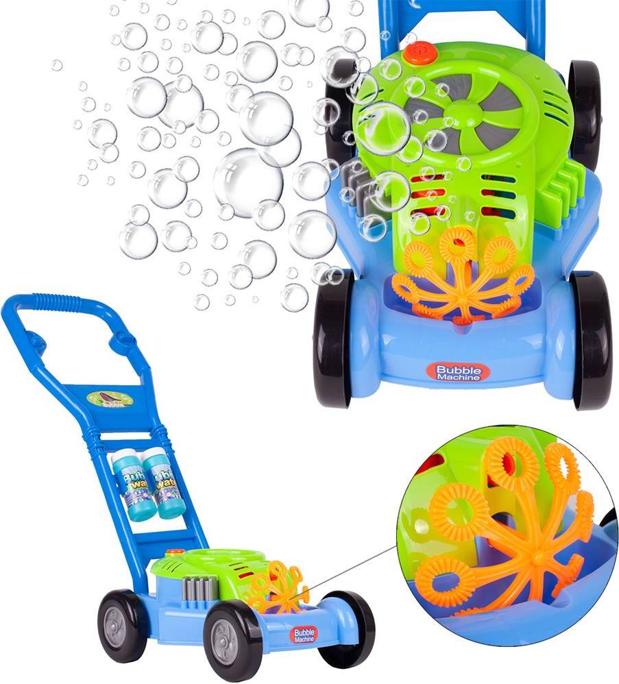 Tosaerba Per Bolle Con Luci LED E Musica, Macchina A Spinta Per Bambini, Con Cervo Cartoon, 50 Ml Soluzione Inclusa