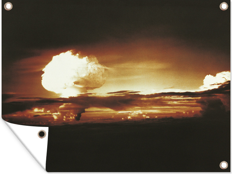 MuchoWow® 80x60 cm Outdoor-Poster Gartendeko Sichtschutz Garten Poster für den Garten Atombombentest 133|38387142