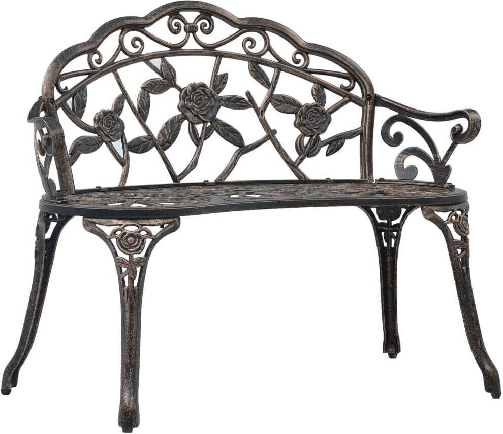 Gartenbank 100 cm Aluminiumguss Bronzefarben