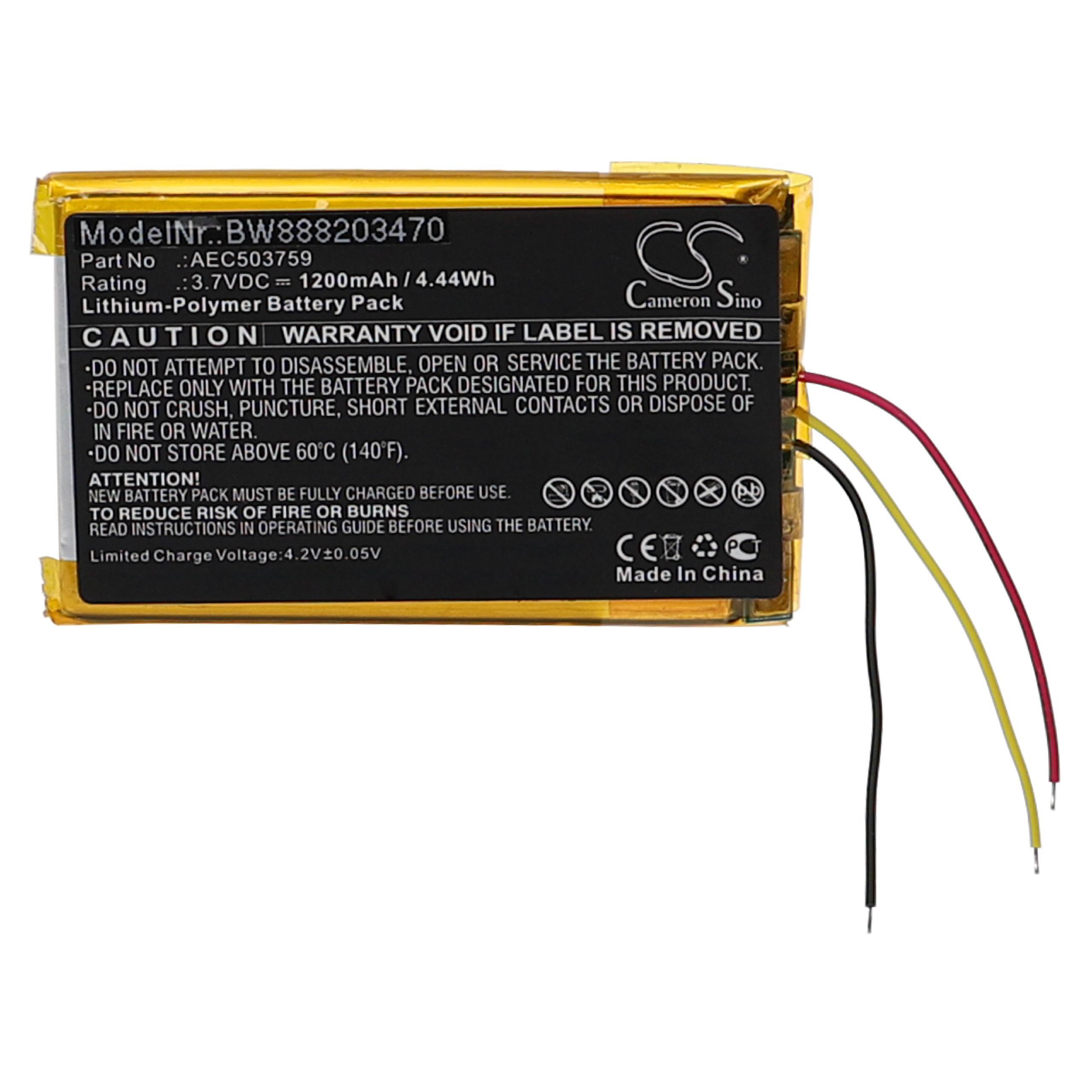 vhbw Akku kompatibel mit SteelSeries Arctis 7P, Arctis 1, Arctis 3, Arctis 7 Wireless Headset Kopfhörer (1200 mAh, 3,7 V, Li-Polymer)