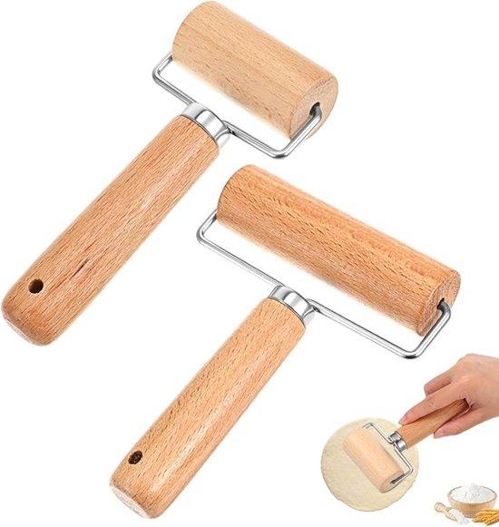 OEM Holz-Teigroller – 2 Stück – Teigroller – Teigwalze – Kleiner Teigroller – Teigroller mit Griff – T-förmige Teigroller für Pizza, Tortillas, Kekse und Teigtaschen – für das Backen und Kochen in der heimischen Küche 2026