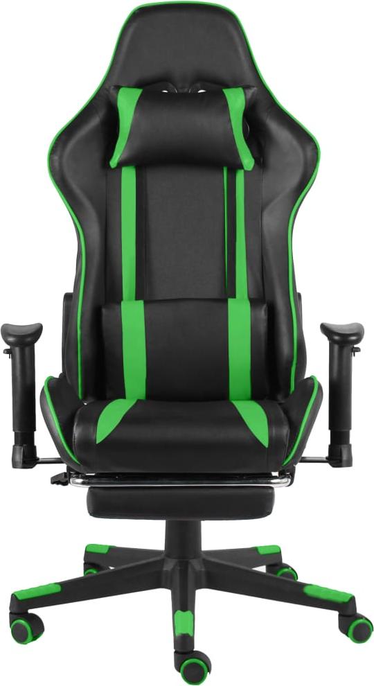 vidaXL Gaming-Stuhl mit Fußstütze Drehbar Grün PVC 20486