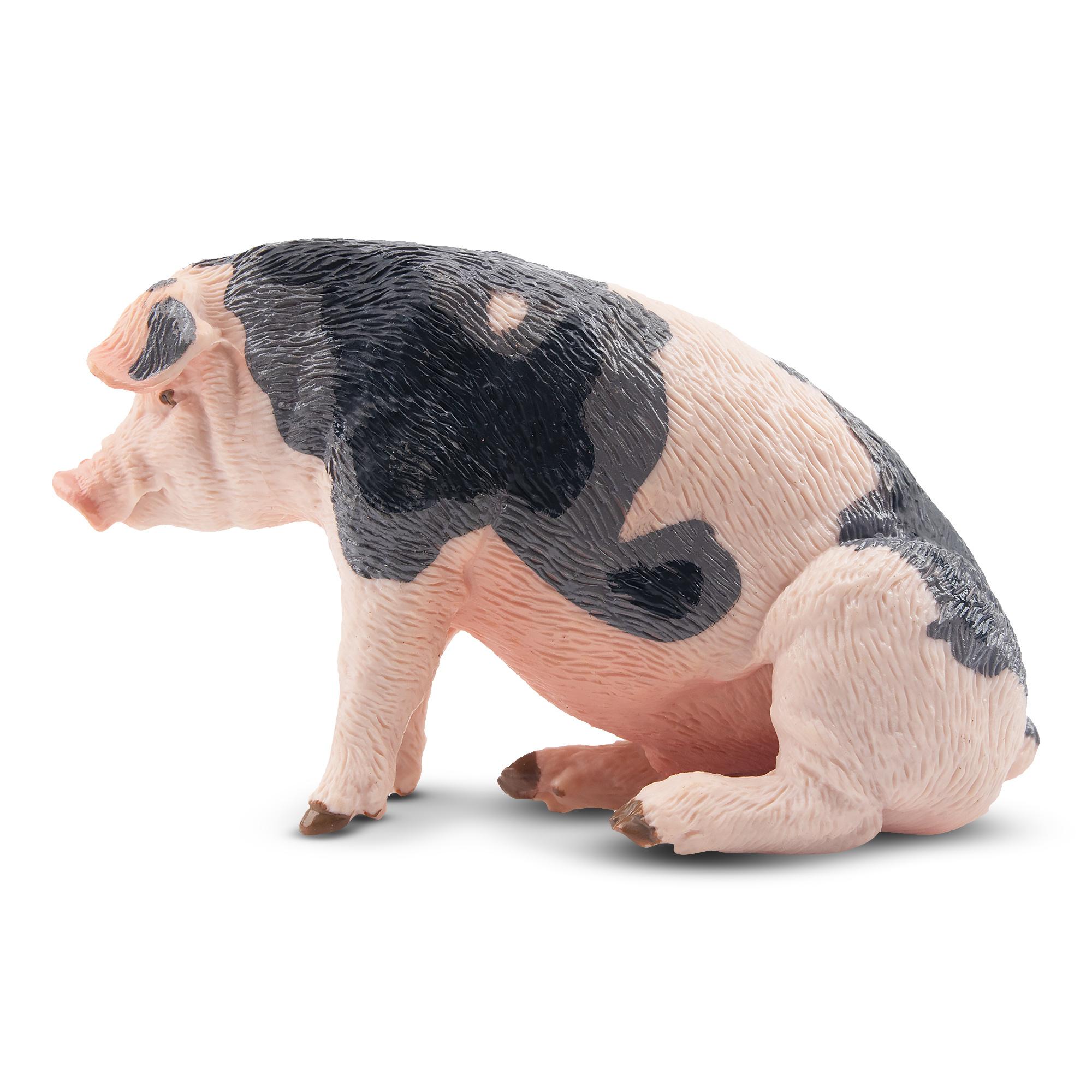 Toymany ML00341-2 Pietrain Schwein sitzend 8 cm Bauernhof