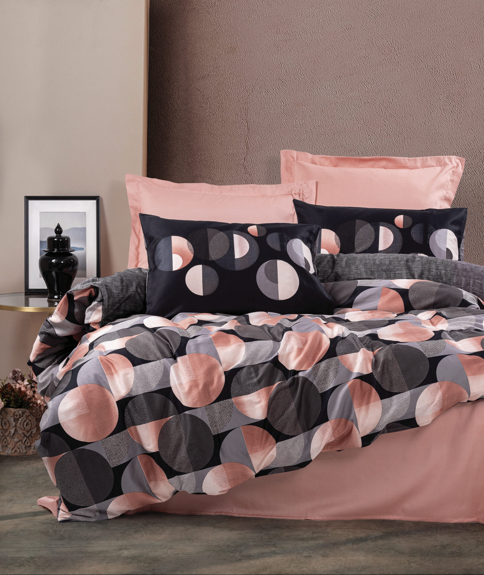 L'Essentiel Linge de Maison, Randy - Salmon, Bettwäsche-Set, Lachs, 100 % Baumwollsatin, 200 x 200 cm 129CTN83925