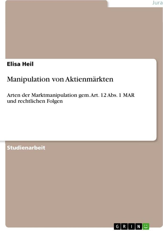 Sonstige Verlage Manipulation von Aktienmärkten