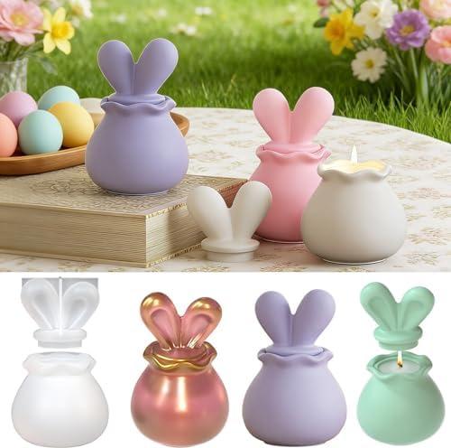 Zimtky Ostern Kaninchen Silikonform,Silikonformen Ostern,3D Osterhase Kerzenformen Seifenform,Kaninchen silikonformen,Gipsform Silikonform ZGQ260118FH1