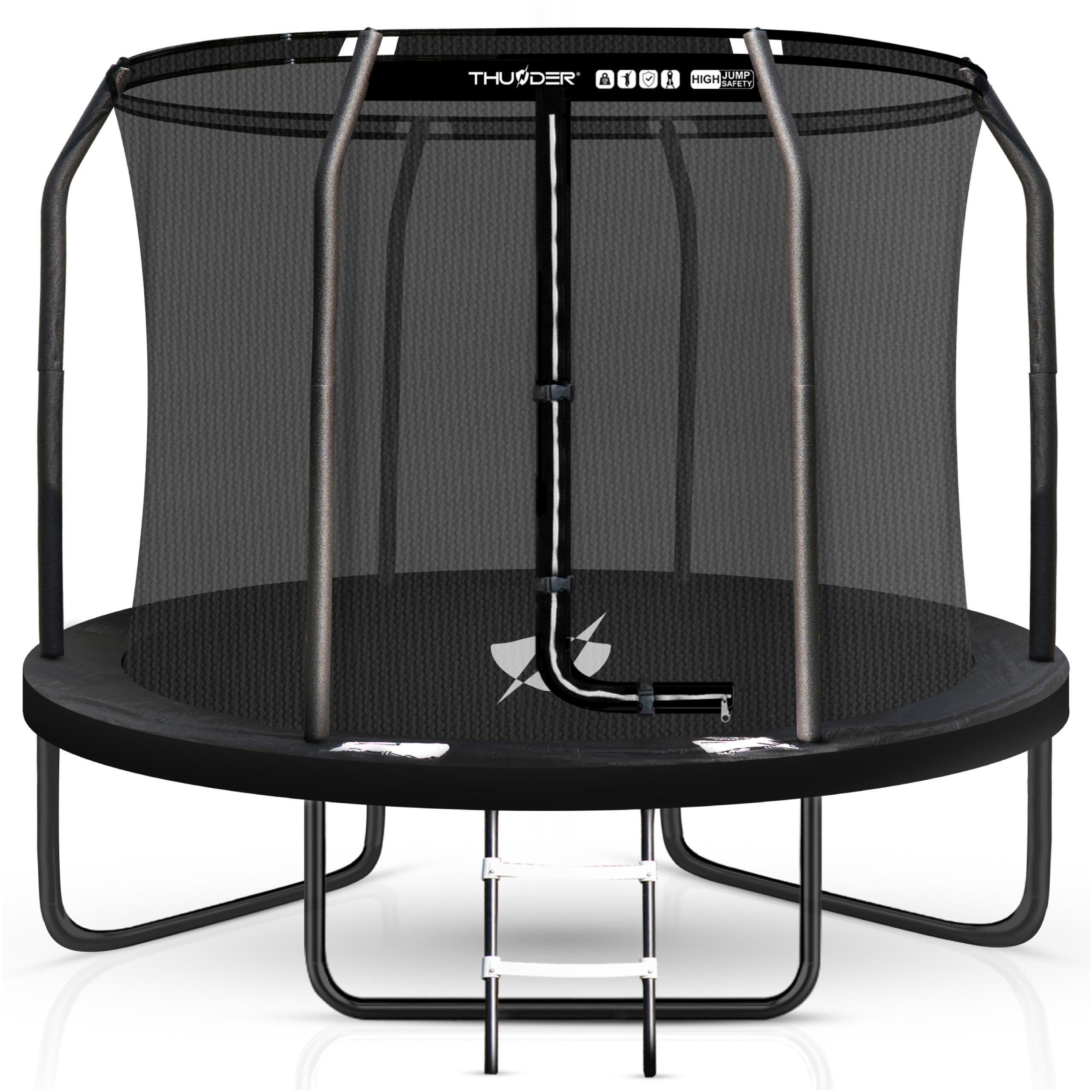 Thunder Záhradná trampolína Elite 244 cm 8 ft vnútorná sieť 150 kg čierna