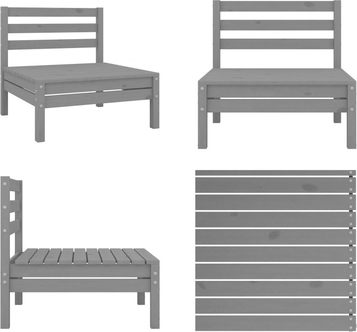 vidaXL Záhradná pohovka sivá borovica masív - Pohovka - Pohovka - Pohovka - Pohovka - Pohovka - Pohovka - Pohovka - Pohovka