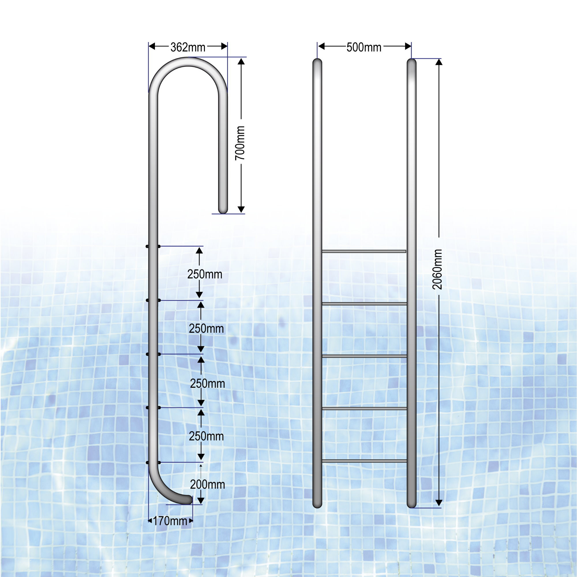 Astralpool Standard -Standard -5 -Standardtreppe 05495