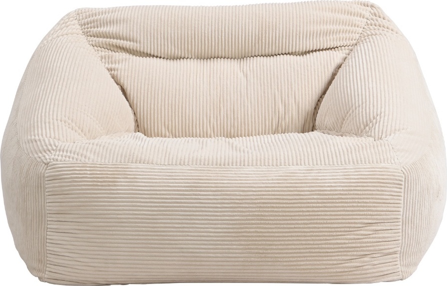 HOME DELUXE - Sitzsack COZY - Stoff: Samt Cord, Farbe: Beige - Maße: 100 x 88 x 80 cm, inkl. Füllung I Sitzmöbel Bean Bag Sitzsäcke