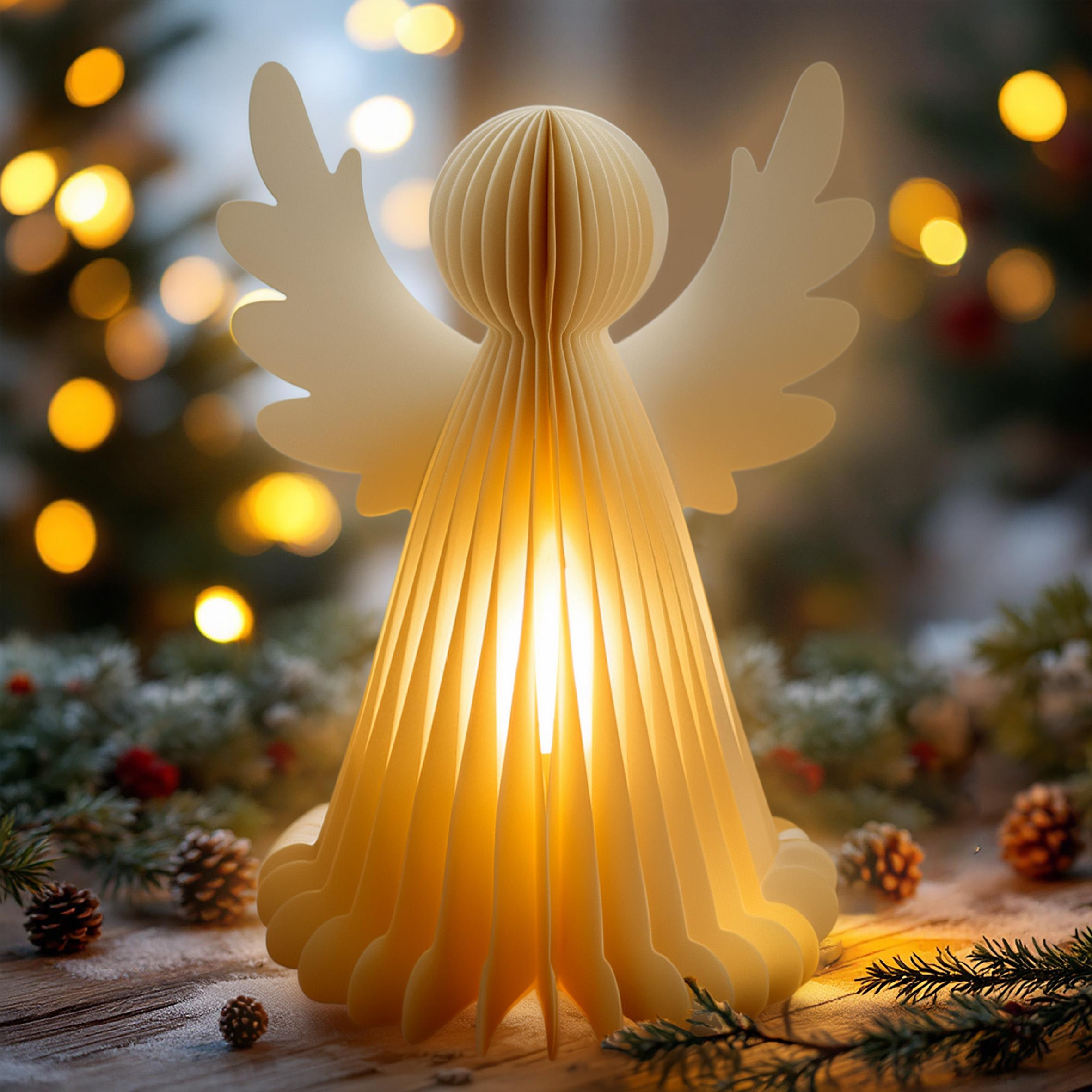 Étoile en papier lumineuse 3D de 45 cm à suspendre - Décoration de fenêtre de Noël - Avec