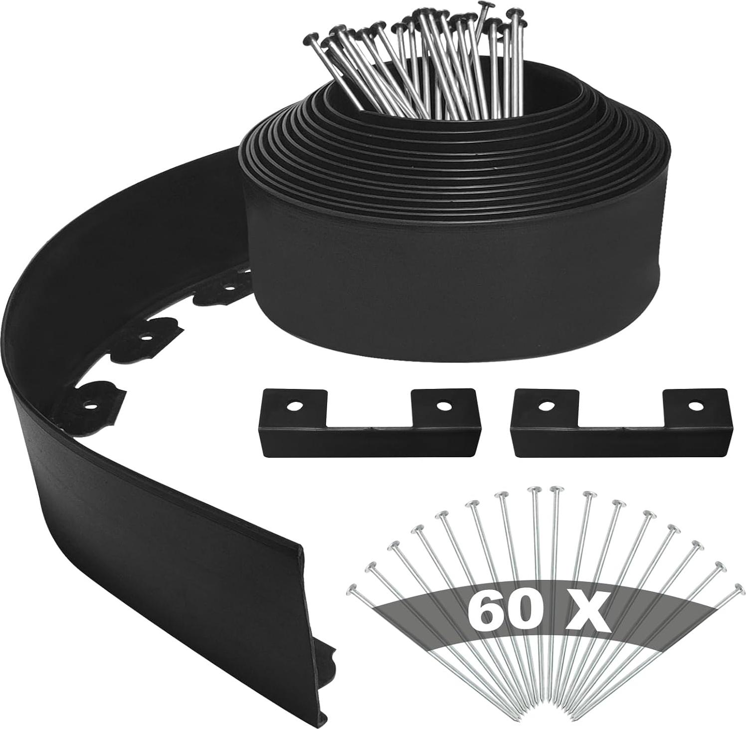 bez marki Kunststoff-Rasenkante 20 m YEEBECA 10 cm + 60 Pflöcke